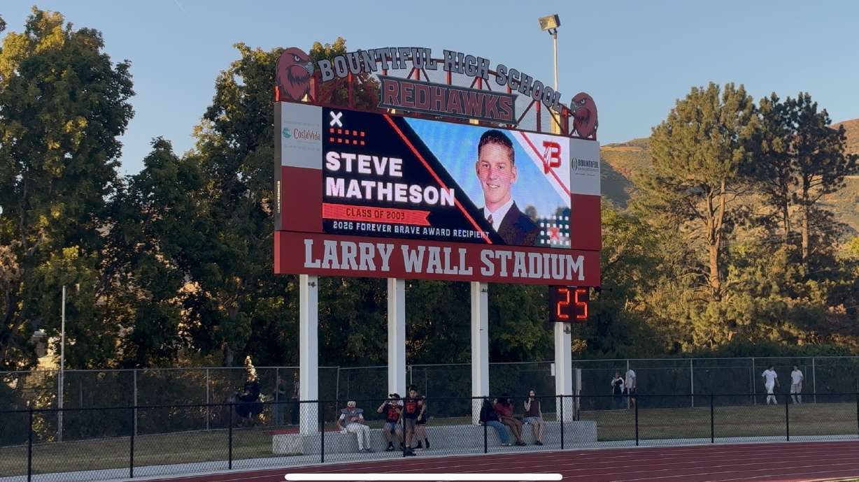 The Bountiful community came together Friday to honor former Redhawks quarterback Steve Matheson, who died last month after being struck by lightning while helping stranded boaters in Florida.