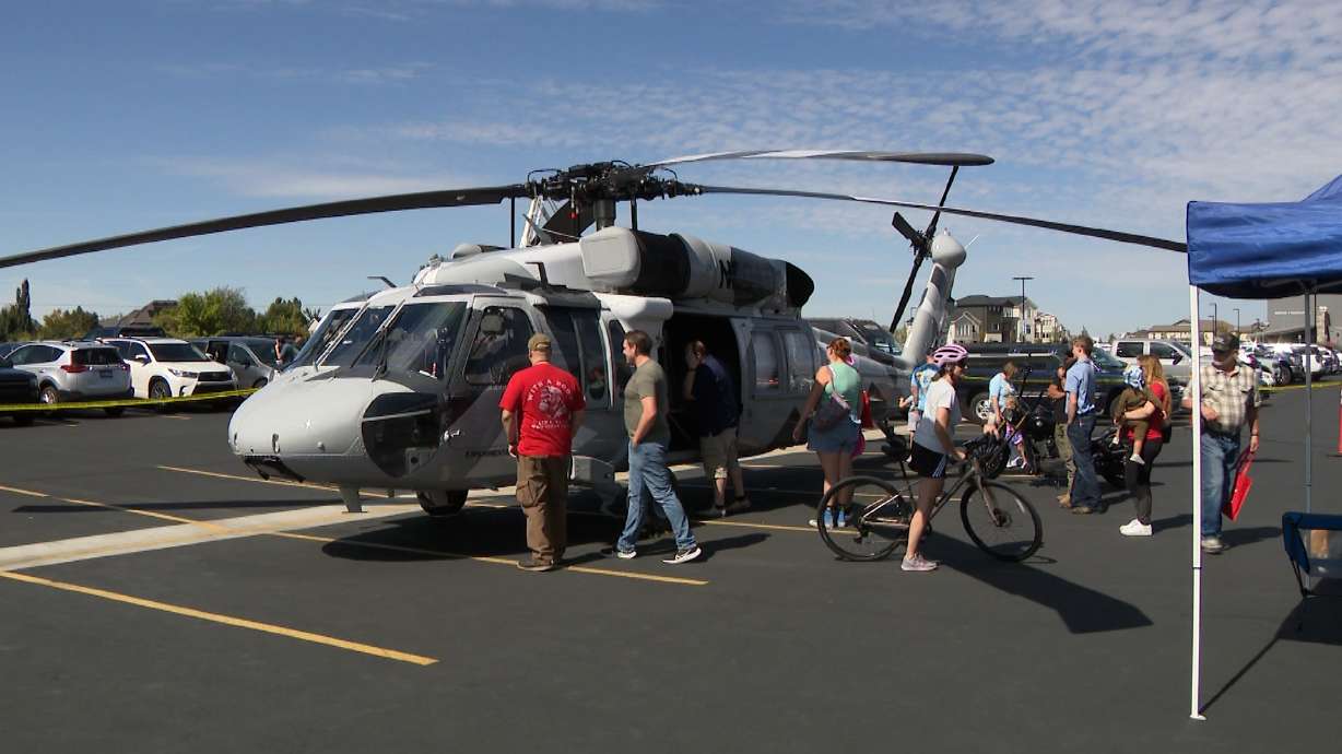 Attendees at the Emergency Preparedness Fair in Farmington are checking out presentations and exhibits like the Blackhawk helicopter on Saturday. Last week's tornado in Davis County was a reminder to stay prepared.
