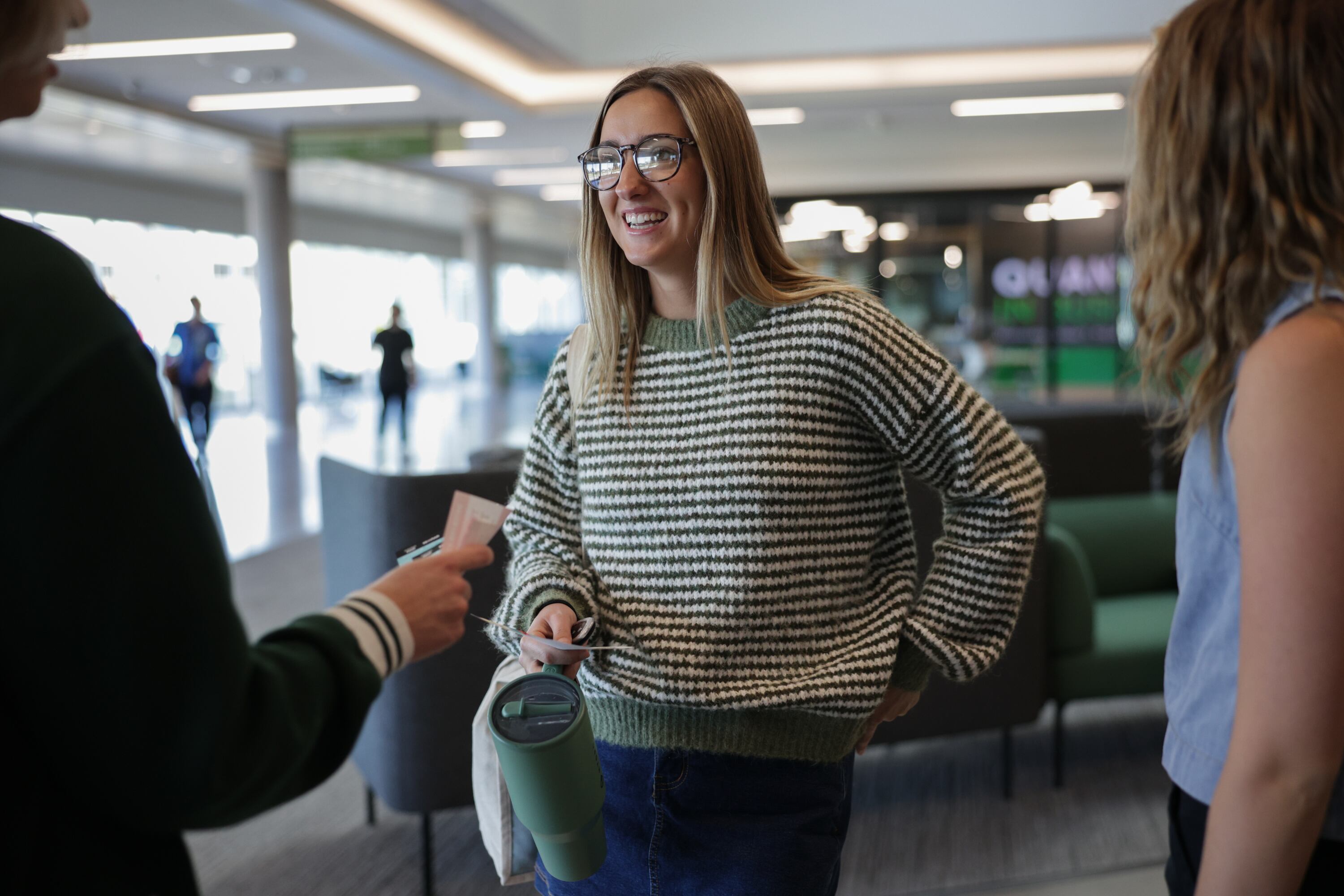 Utah Valley University master’s student Rebecca Whyte talks to students with the Herbert Institute for Public Policy about voter registration as part of a statewide challenge sponsored by the lieutenant governor’s office, Wednesday, in Orem.