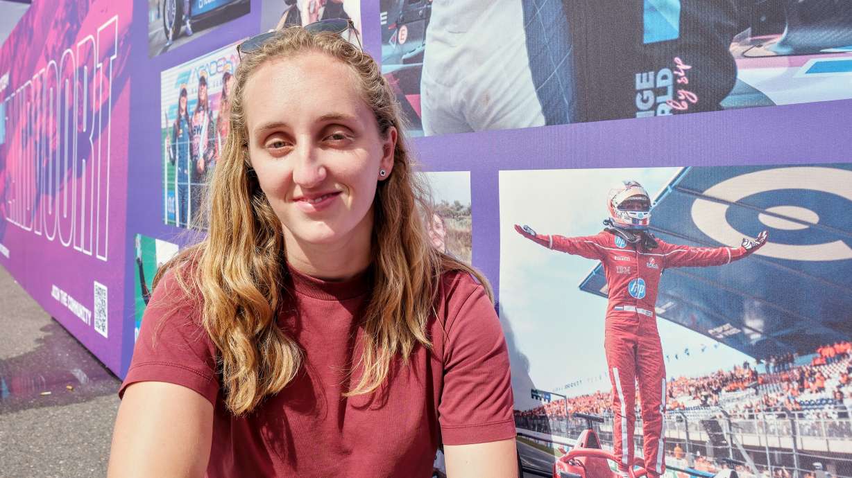Maya Weug poses for a photo at an F1 Academy race in Zandvoort, Netherlands, Sunday, Aug. 23, 2026. CORRECTED: location "at an F1 Academy race in Zandvoort" instead of during the World Rowing Championships in Znadvoort", and the City field: Zandvoort instead of Amsterdam.