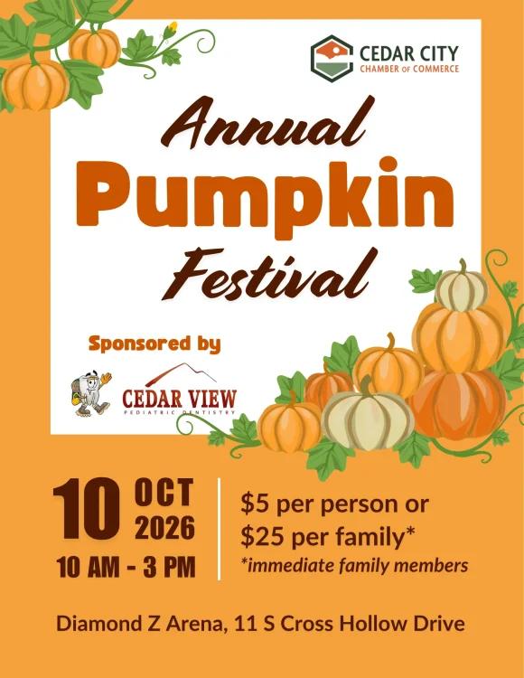 2026 Cedar City Area Chamber of Commerce Pumpkin Festival