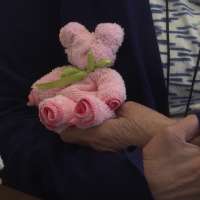 Washcloths become teddy bears for NICU babies