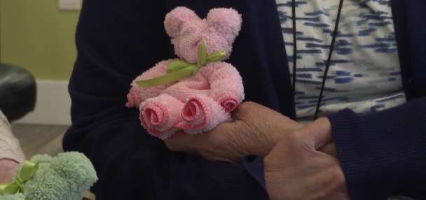 Washcloths become teddy bears for NICU babies