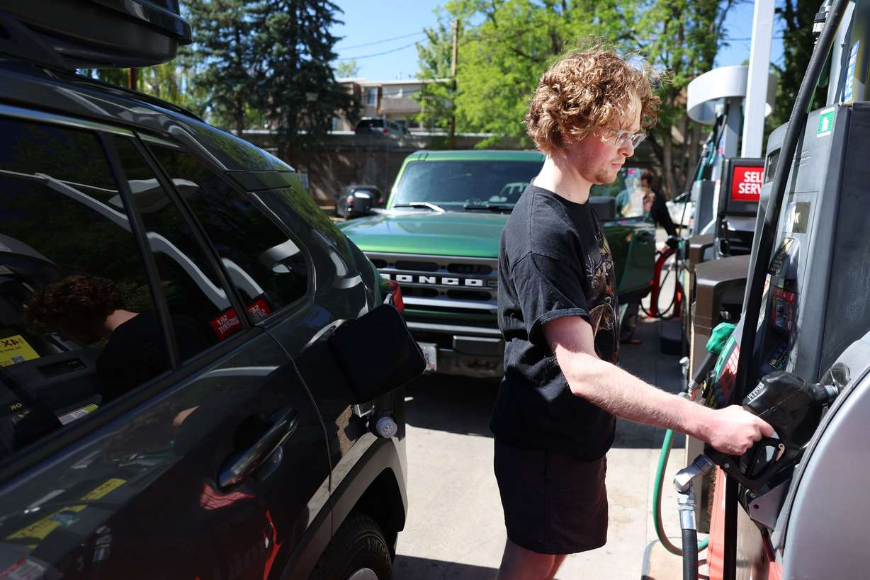 Joey C. gets gas in Salt Lake City on Friday, May 22, 2026.