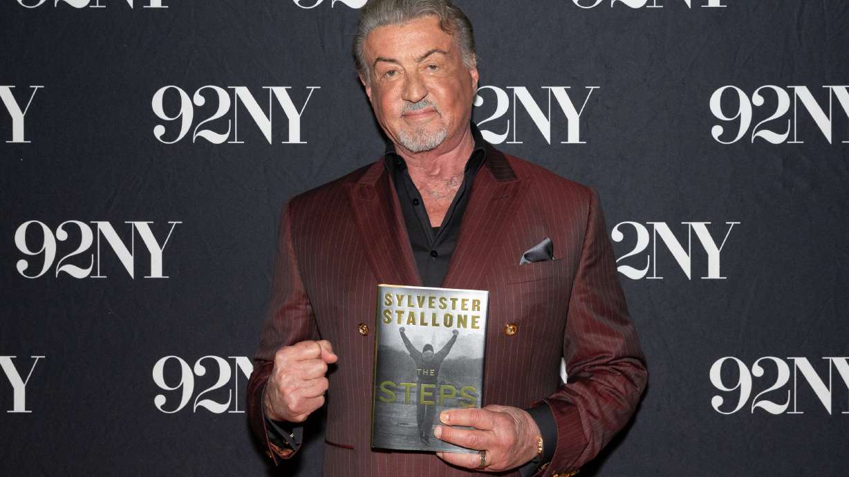 Actor Sylvester Stallone poses backstage before discussing his memoir "The Steps" at The 92nd Street Y on Monday, in New York.