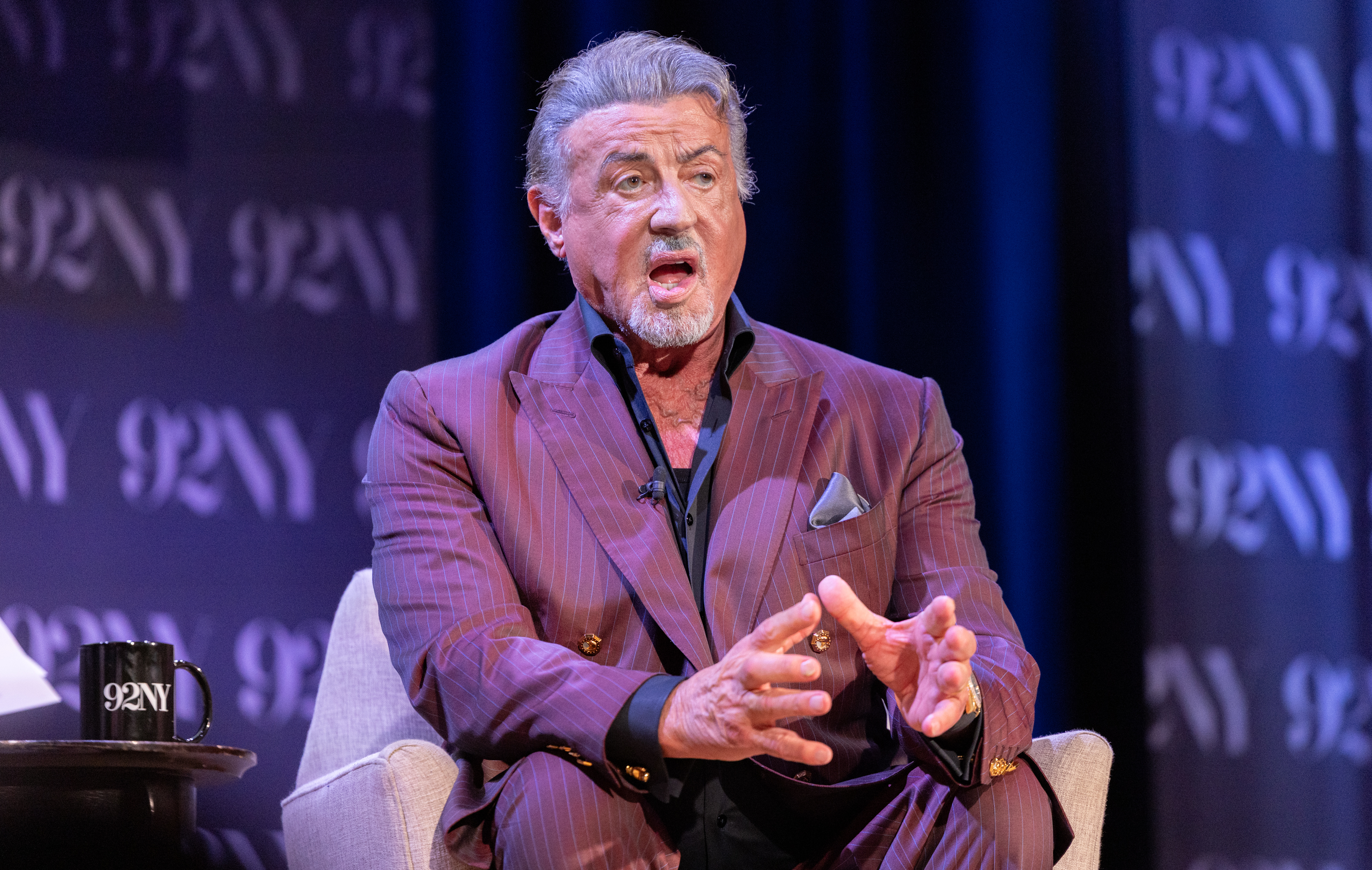 Actor Sylvester Stallone discusses his memoir "The Steps" at The 92nd Street Y on Monday, in New York.