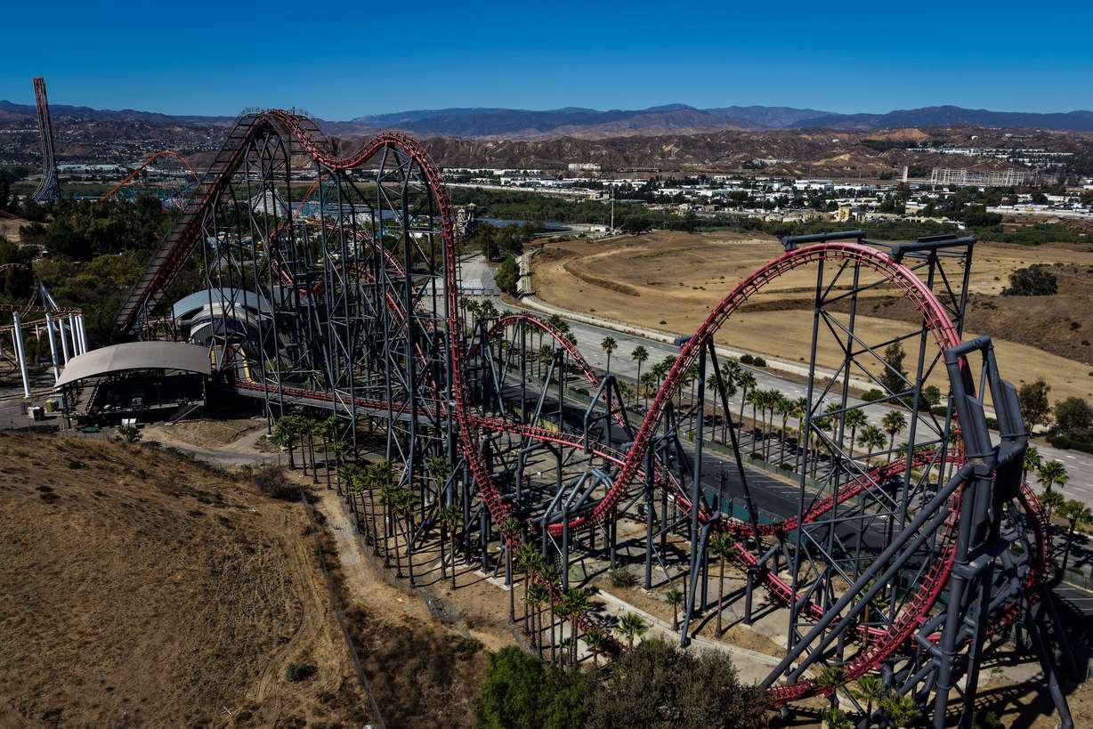 The X2 roller coaster at Six Flags Magic Mountain in Valencia, Calif., Sept. 23. The coaster was recently retired after lawsuits alleging serious brain injuries.