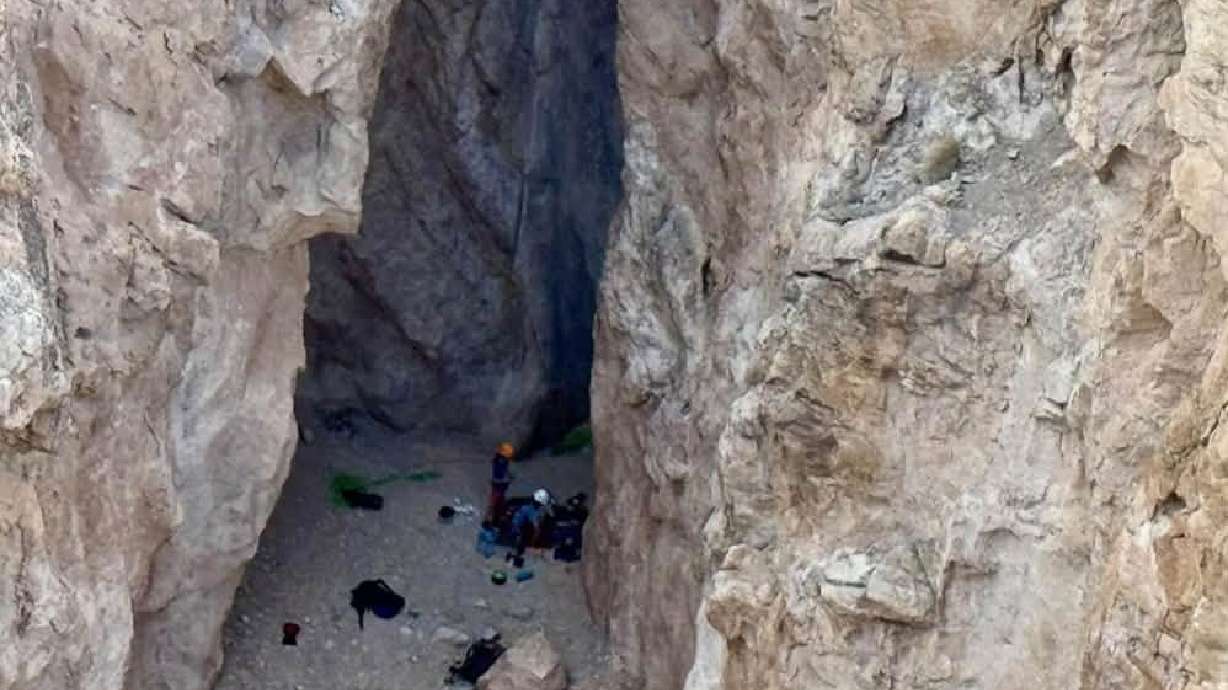 A father and his 1-year-old son were rescued in the Virgin River Gorge area after an approximately 80-foot fall while rappelling.