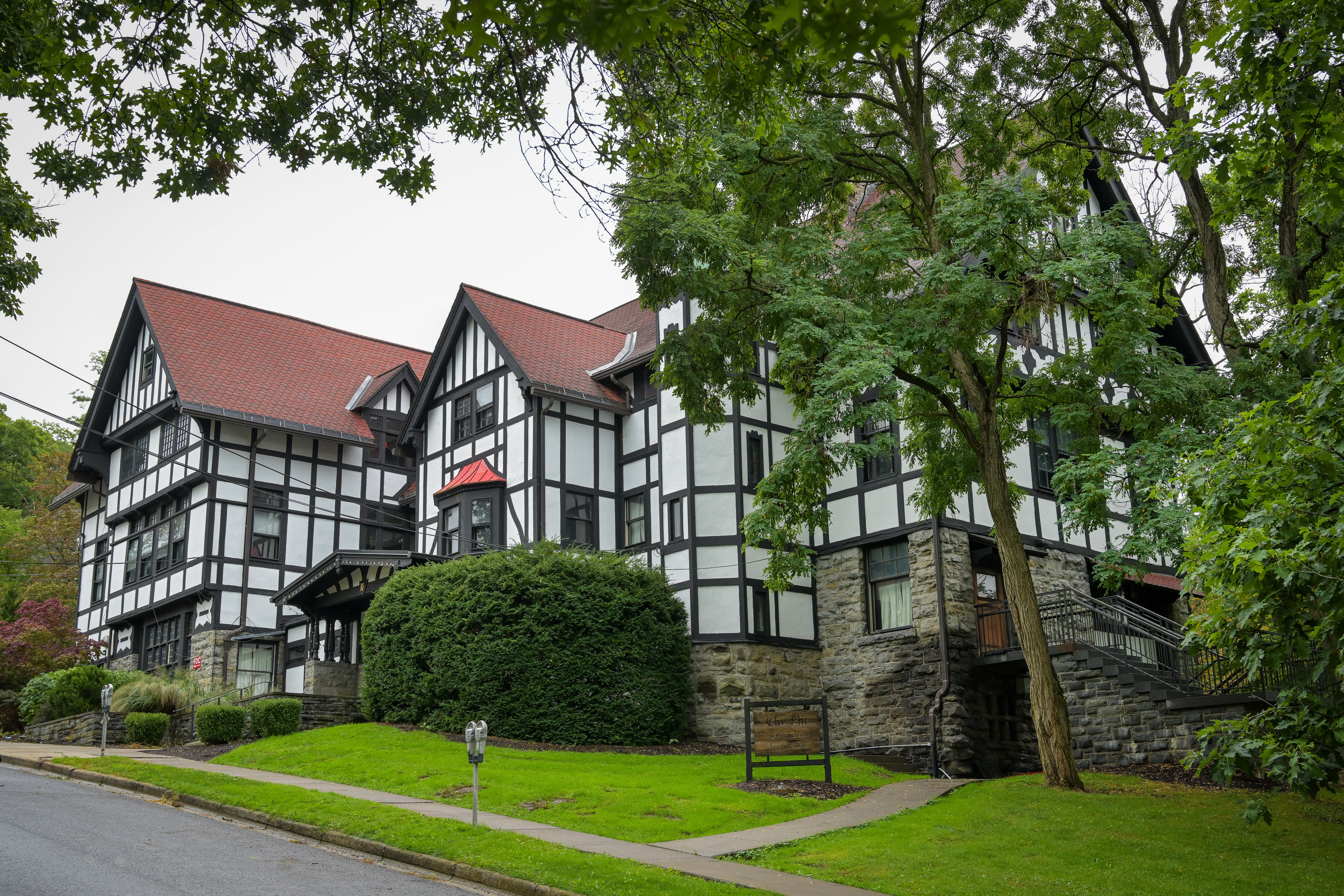 The Chi Phi fraternity house at Cornell University in Ithaca, N.Y., Monday.