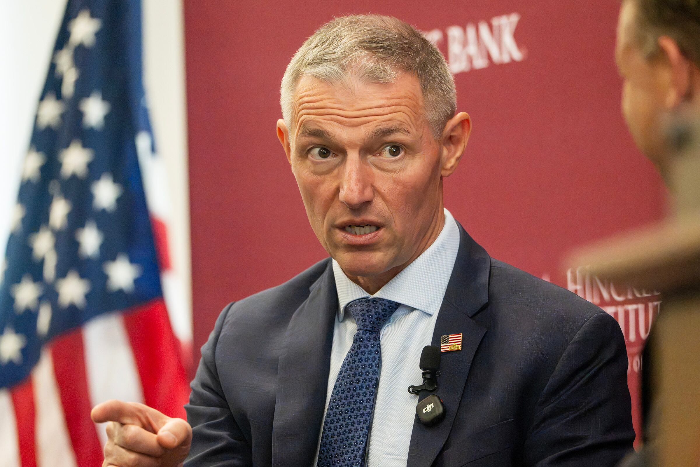 Rep. Mike Kennedy sits down with state Sen. Todd Weiler, R-Woods Cross, at Sutherland Institute's Congressional Series at the University of Utah in Salt Lake City on Tuesday. Kennedy spoke about how states must make decisions on healthcare.