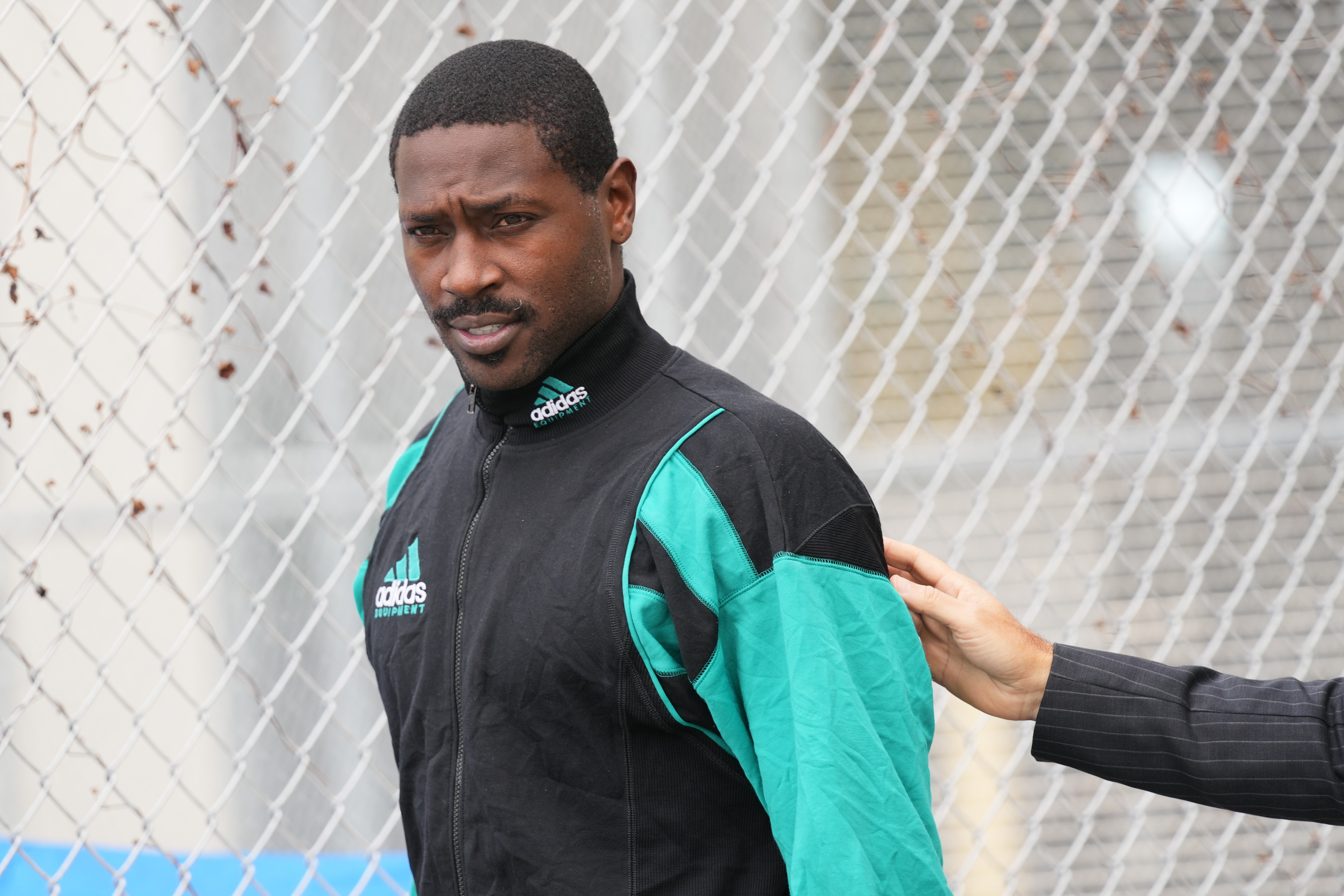 FILE - Former NFL star wide receiver Antonio Brown walks after being released from the Turner Guilford Knight Correctional Center, Nov. 13, 2025, in Miami. 