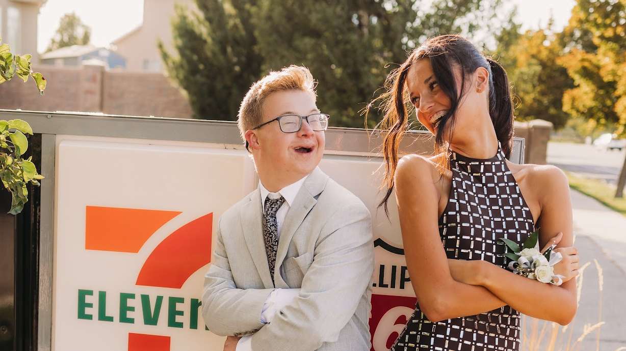 Ava Mousley, a 16-year-old sophomore at Bingham High School, went to Homecoming with her friend Jack DowDell, who has Down syndrome.