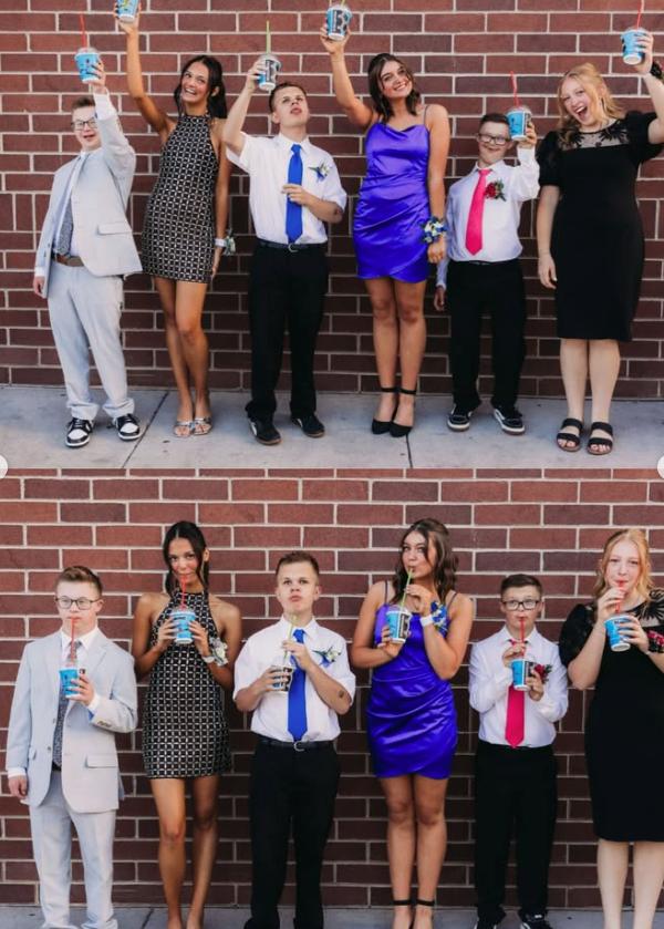Jack DowDell and Ava Mousley attended the Homecoming dance at Brighton High School with their friends.
