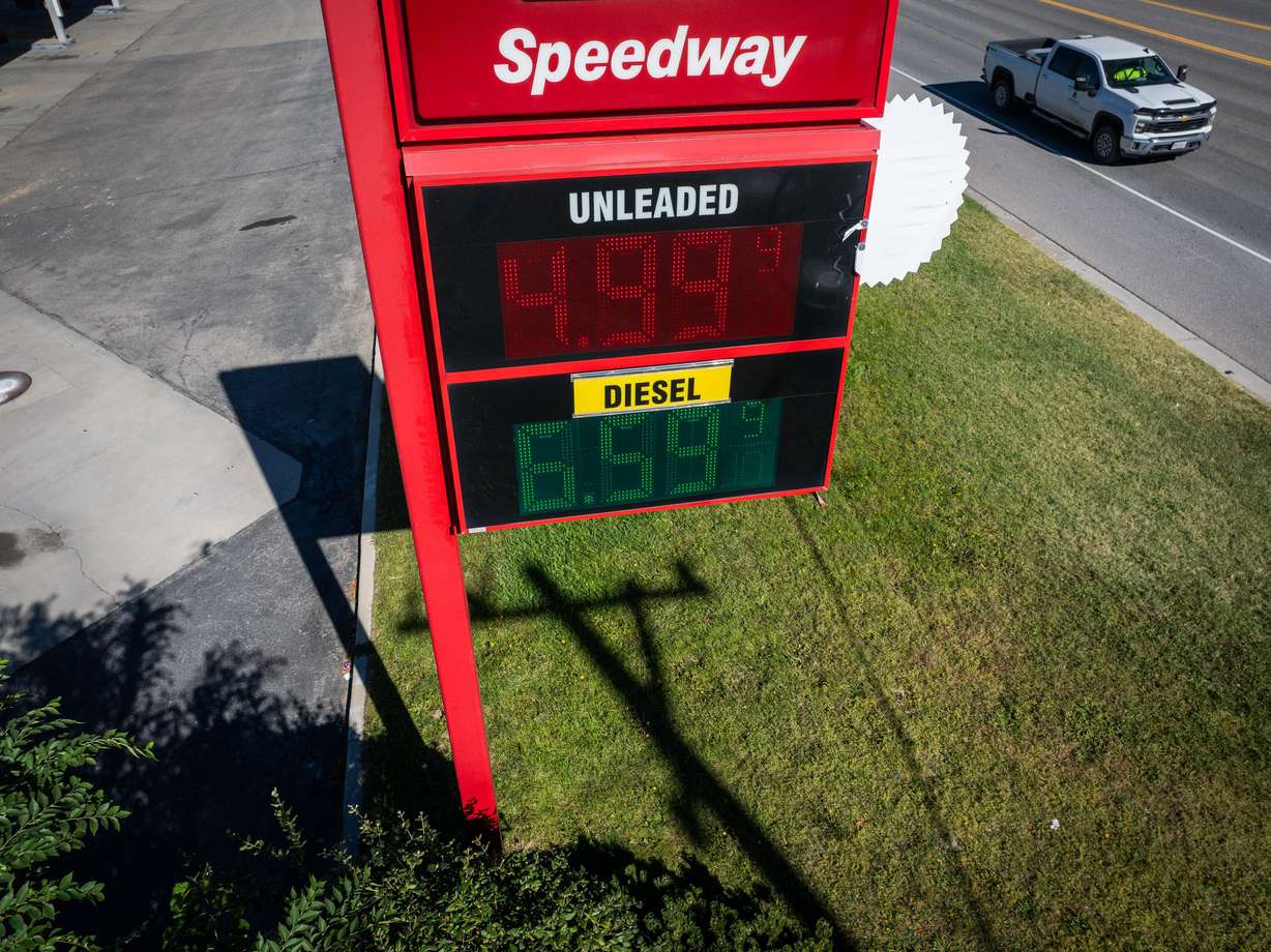 Gas prices at a Speedway in Salt Lake City on Wednesday.