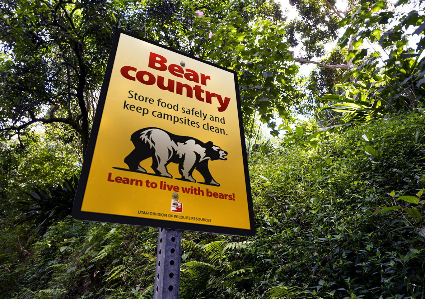 Signs placed to remind Utahns to store their food and keep their campsites clean.