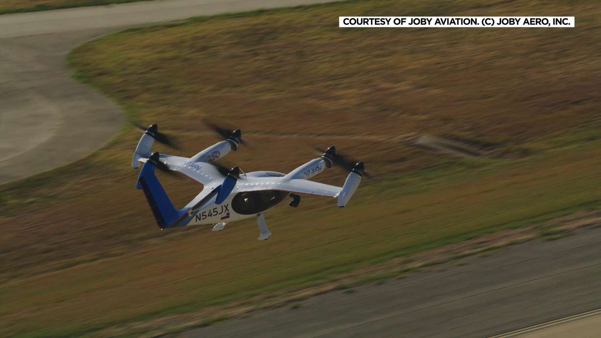 A cargo aircraft equipped with Joby Aviation's autonomous flight system is pictured.