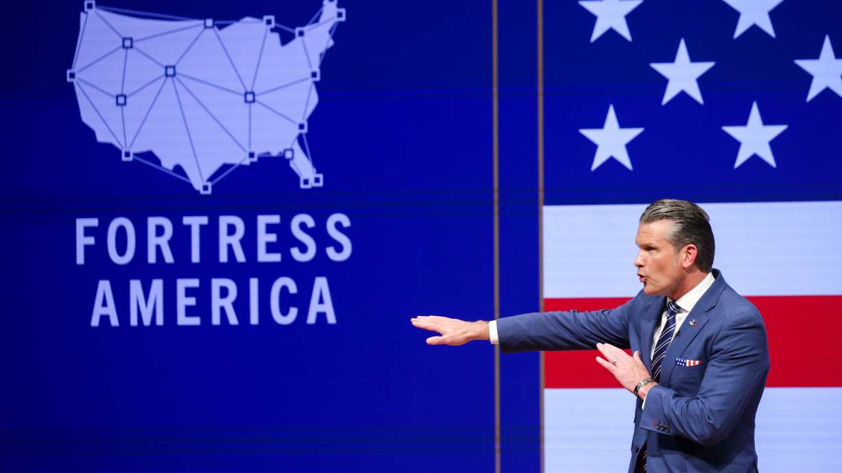 Secretary of Defense Pete Hegseth gives a "State of the Force" address at Marine Corps Base Quantico on Wednesday. The address appeared focused on announcing several new initiatives while also lambasting frequent targets.