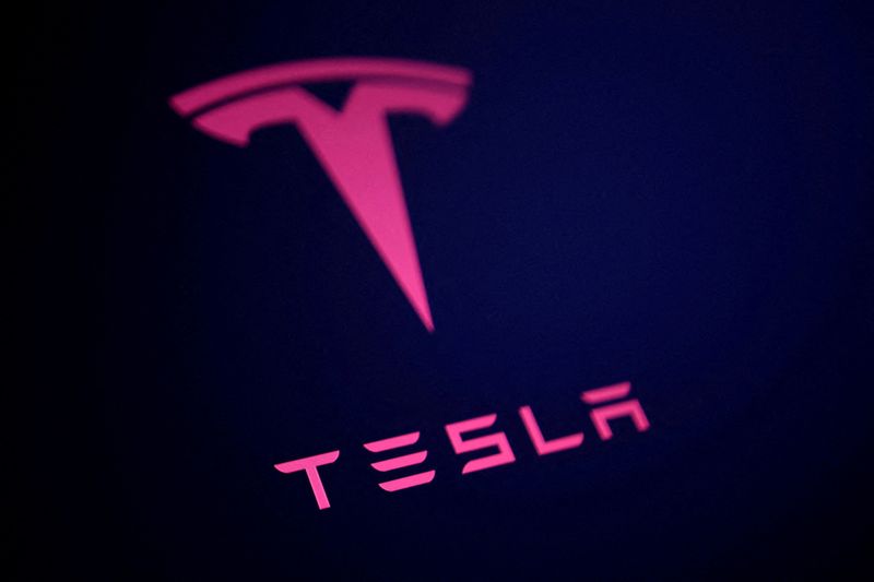 Tesla logo is seen in this illustration taken July 23, 2025.