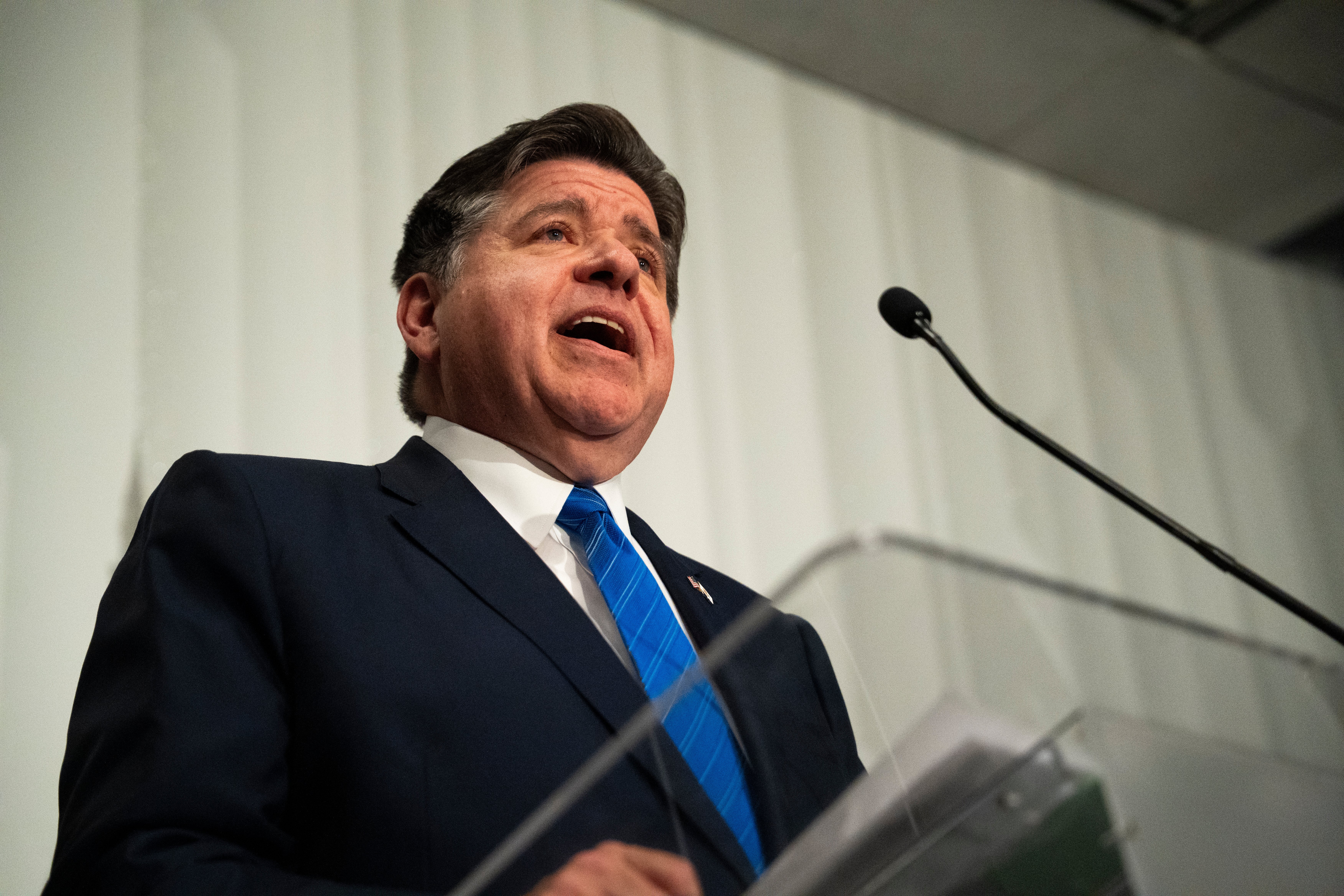 Illinois Gov. JB Pritzker speaks at a Texas Democratic Party press conference ahead of the Republican National Convention, Wednesday, Sept. 9, 2026, in Dallas. 