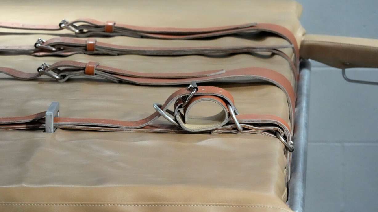 Restraints are shown on the lethal injection table in the execution chamber at the Utah State Correctional Facility on Aug. 8, 2024. A failed execution in Tennessee is prompting scrutiny of lethal injection procedures and raising questions about how states, including Utah, would respond if an execution does not go as planned.