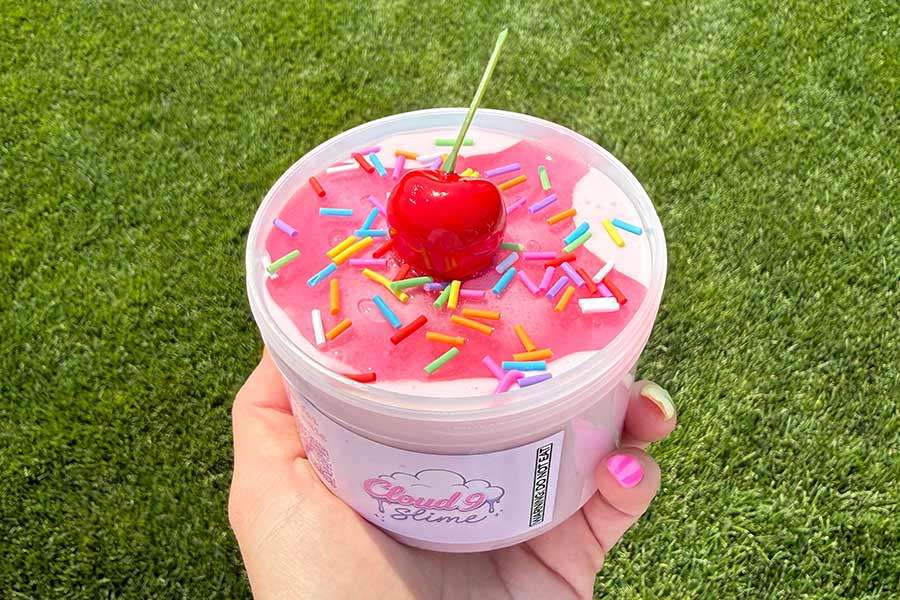 A cup of slime from Cloud Nine Slime.
