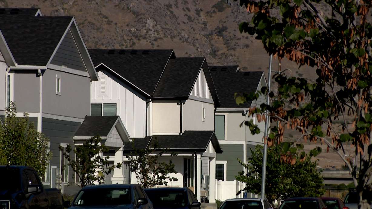 Homes are pictured in Provo on Thursday. The cost of homebuying is going up as mortgage rates have hit their highest level in several years.