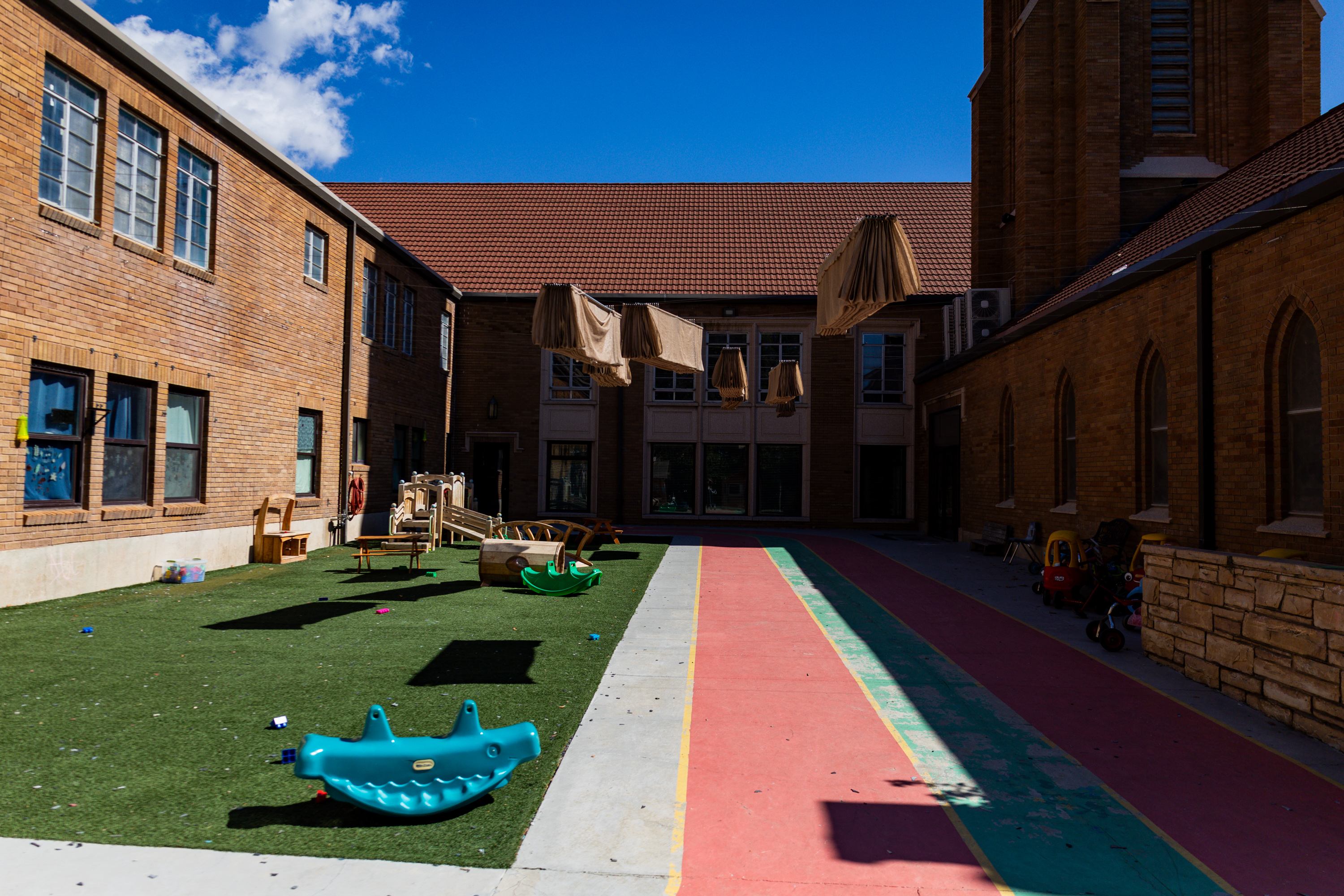A playground for kids in the First Baptist Child Development Center at the First Baptist Church of Salt Lake City on Tuesday.