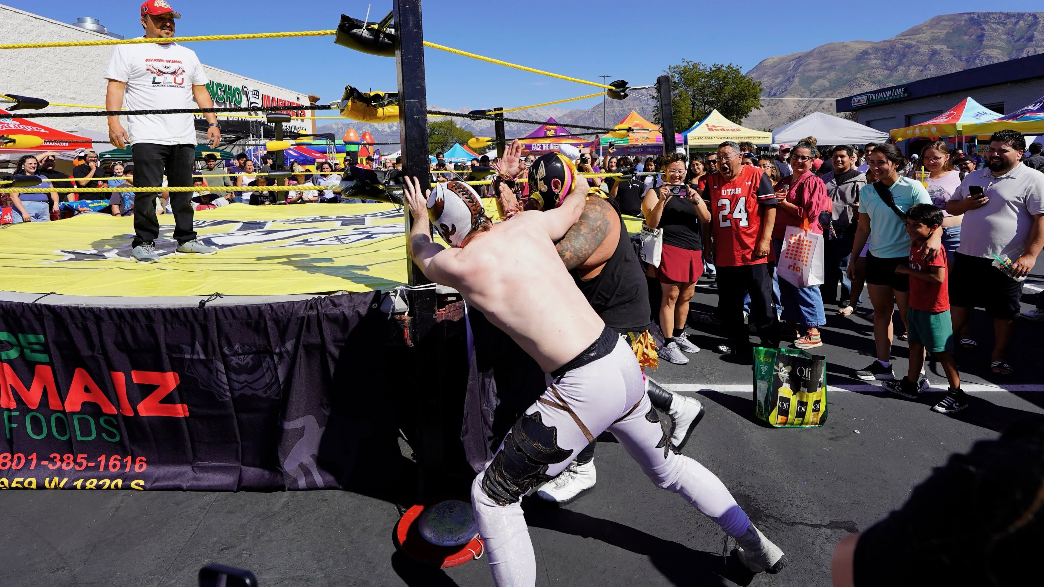 Rancho Markets, which caters to the Latino population, opened a new location in American Fork, its 10th, on Sept. 26. Wrestling matches were part of the entertainment.