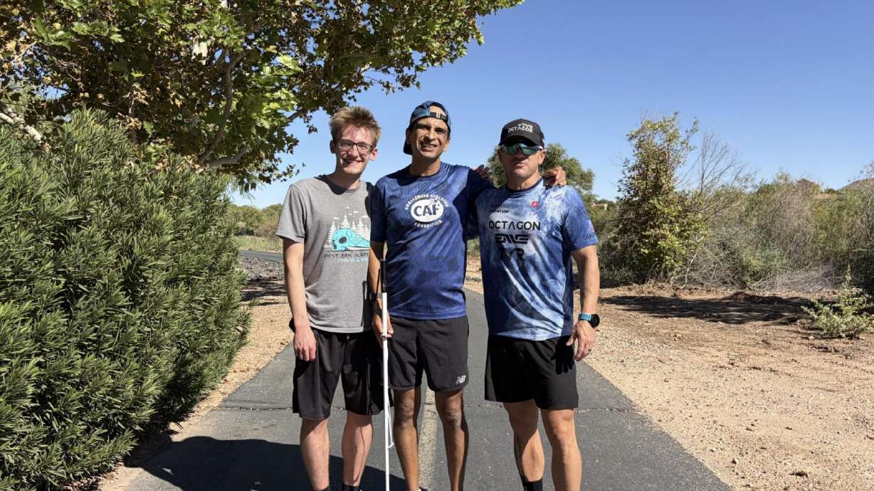For the past 25 years, Adrian Broca, 49, has been running marathons. Unlike most on the course, he has one thing that sets him apart: He is blind. Broca will compete in the St. George Marathon on Oct. 3 with the help of two Utah runners Nate Zarlengo and Sean Feeny.