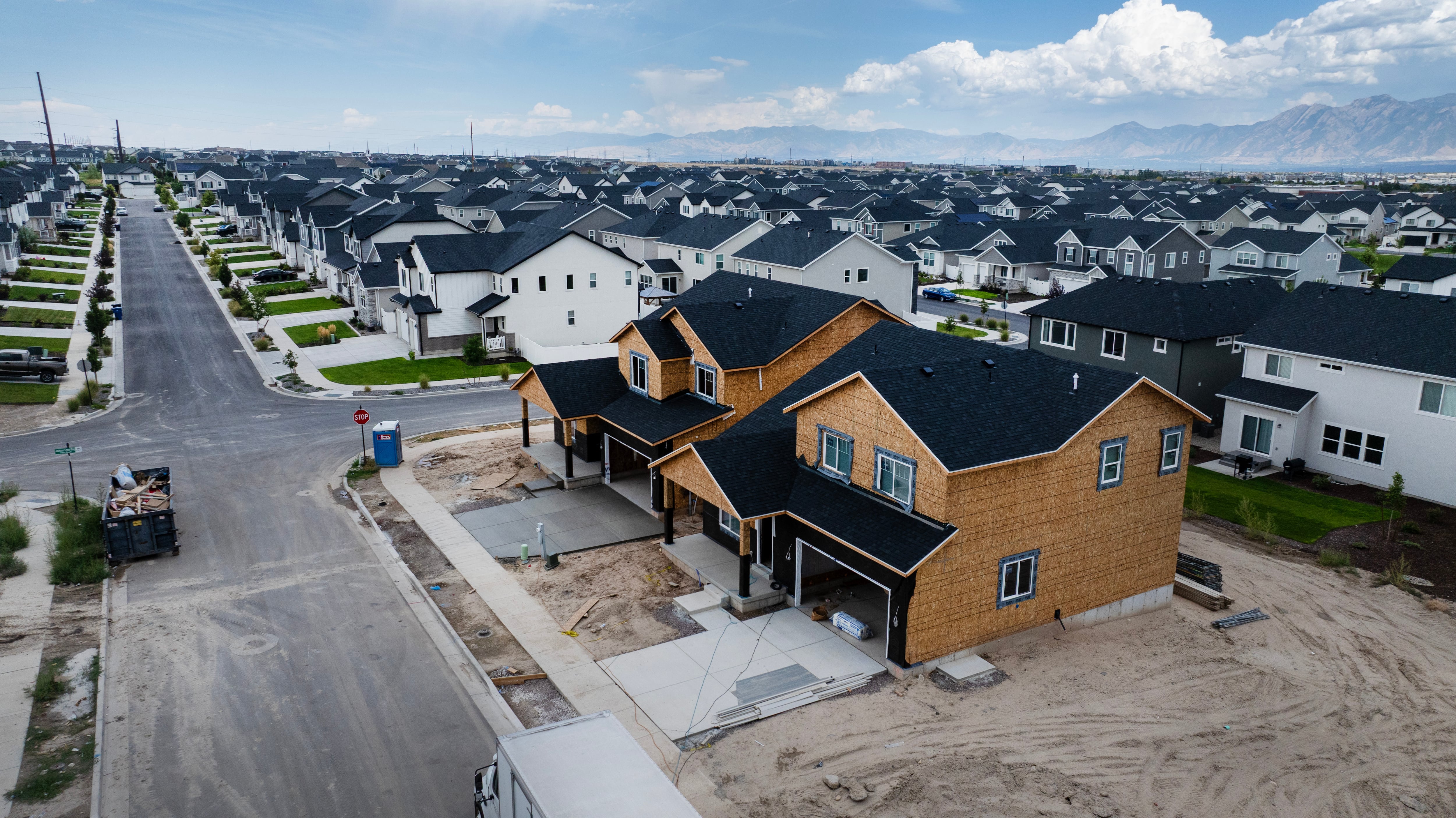 New homes and apartments in the South Jordan area on Aug. 24. Treasury bonds hit their highest mark since 2002, which could have an impact on mortgages for houses.
