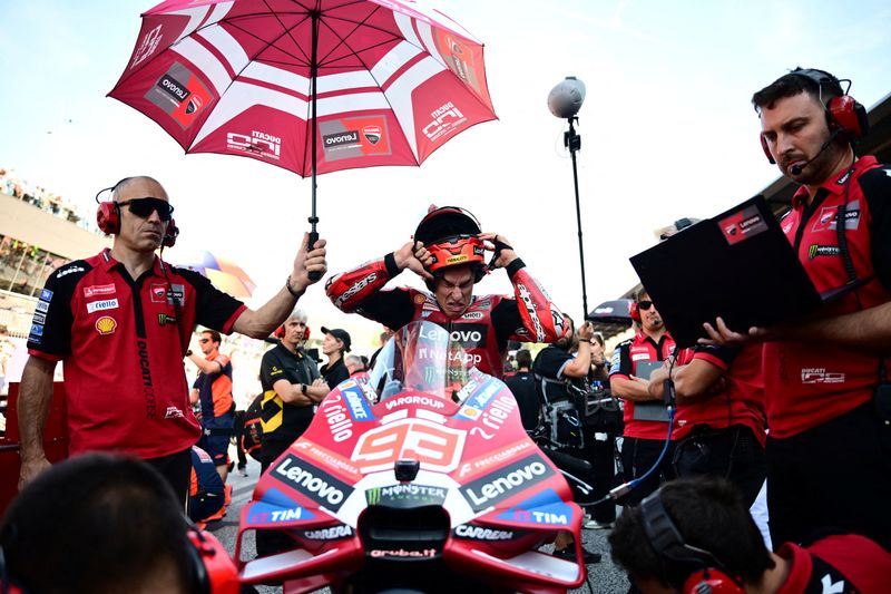 MotoGP - Austrian Grand Prix - Red Bull Ring, Spielberg, Austria - September 20, 2026 Ducati Lenovo Team's Marc Marquez before the start of the MotoGP race