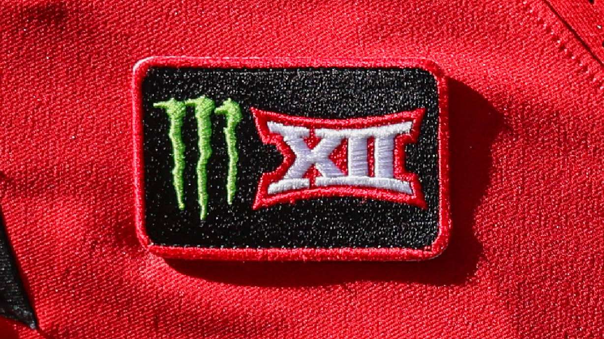A Texas Tech player wears a Monster/Big 12 patch on his jersey during an NCAA college football game against Sam Houston State, Sept. 26, 2026, in Lubbock, Texas.