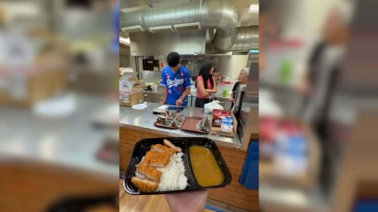 This undated photo shows food being served inside the Salt Lake Buddhist Temple in Salt Lake City.