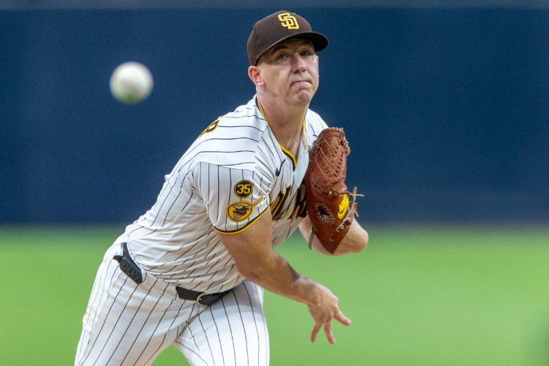 Sep 26, 2026; San Diego, California, USA;  San Diego Padres starting pitcher Walker Buehler (10) throws a pitch during the first inning against the Arizona Diamondbacks at Petco Park.