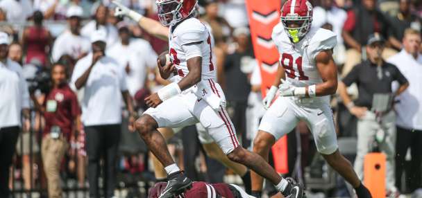 Keelon Russell accounts for 4 TDs as No. 7 Alabama routs No. 16 Mississippi State 56-23