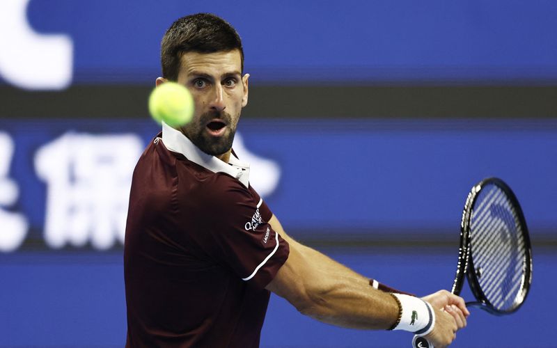 Tennis - China Open - National Tennis Center, Beijing, China - October 4, 2026 Serbia's Novak Djokovic in action during his quarterfinal match against Germany's Alexander Zverev
