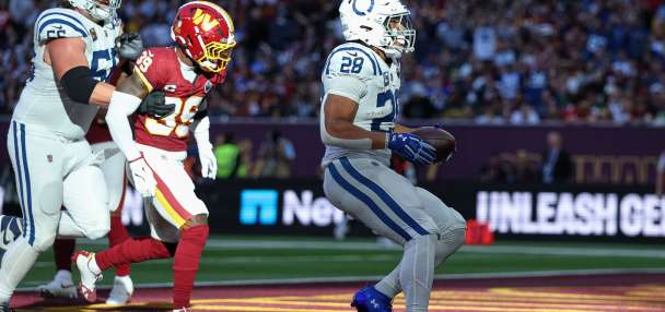Tea time as Jonathan Taylor runs for 2 TDs and Colts beat Commanders 30-13 in London
