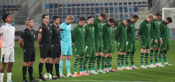 Ireland soccer players again wear black armbands and refuse handshakes with Israel team