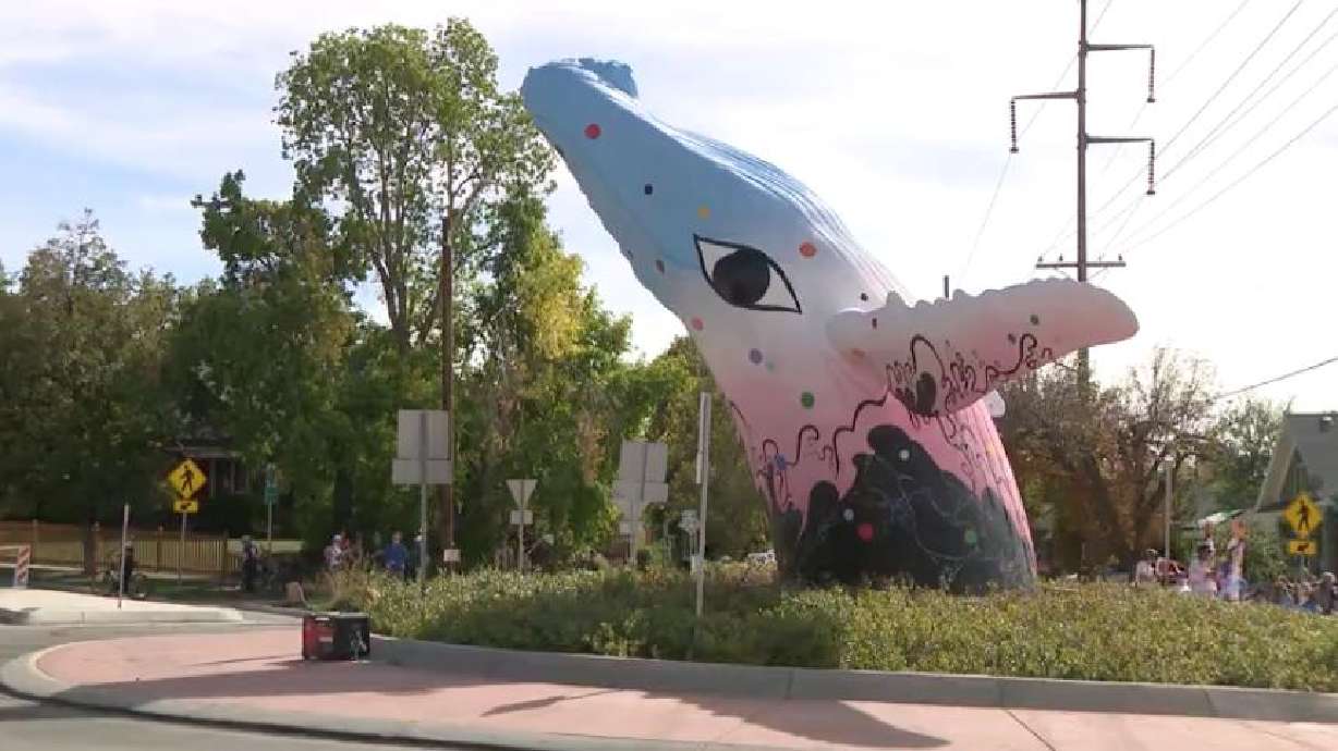 Dozens of Utahns attended Whale Fest at the intersection of 900 South and 1100 East in Salt Lake City on Saturday, which launched the new era for the art piece, celebrating the new design called "Open Your Eyes."
