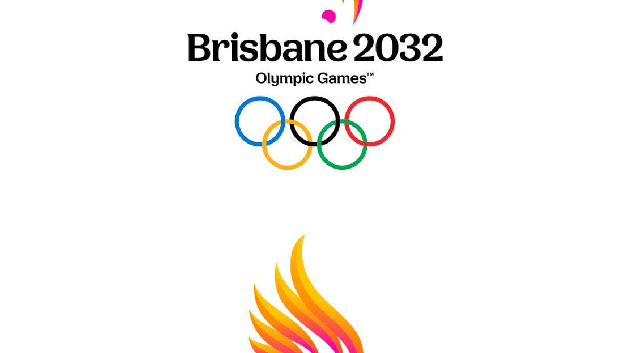 This image provided by the Brisbane 2032 Olympic and Paralympic Games Organising Committee shows the emblems for the Olympic and Paralympic 2032 games.