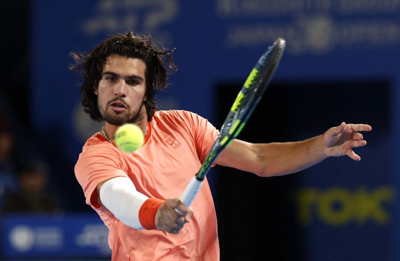 Tennis - ATP 500 - Japan Open - Ariake Coliseum, Tokyo, Japan - October 5, 2026 Spain's Carlos Alcaraz in action during his semi final match against Spain's Jaume Munar