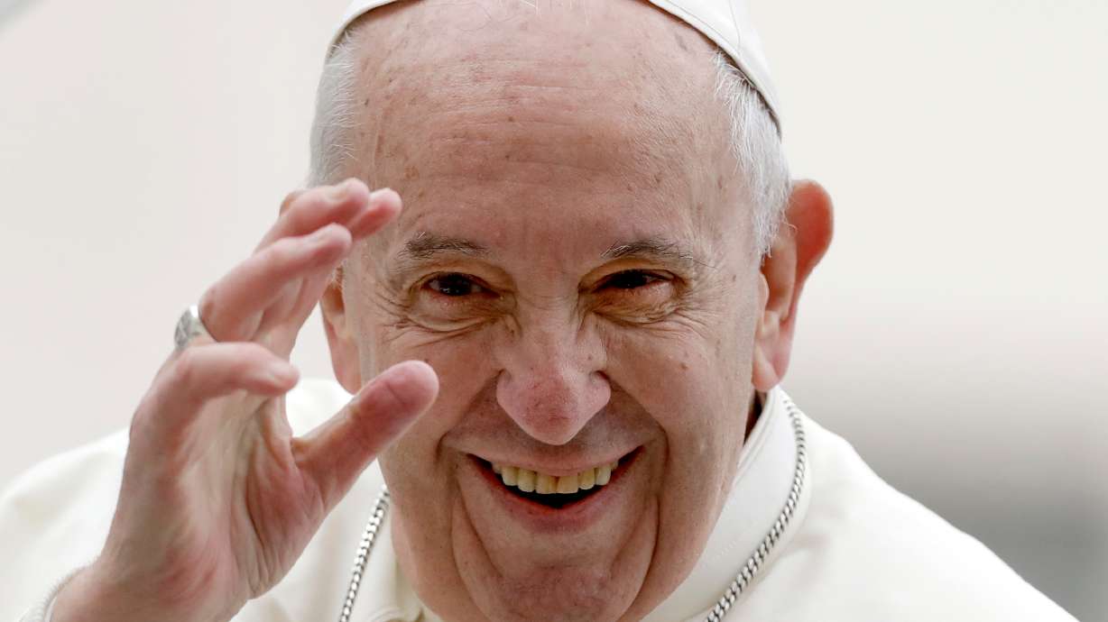 Pope Francis leaves at the end of his weekly general audience in St. Peter's Square, at the Vatican, May 15, 2019.