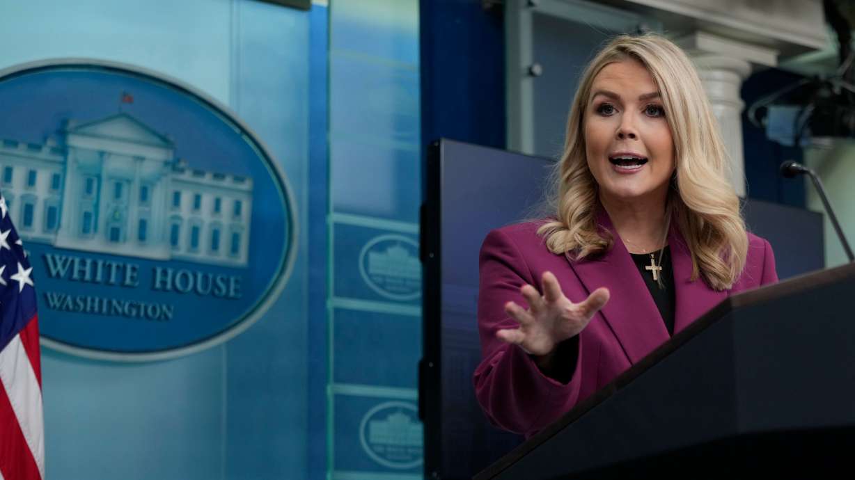 The then White House press secretary Karoline Leavitt speaks at the daily briefing at the White House in Washington Jan. 28, 2025.