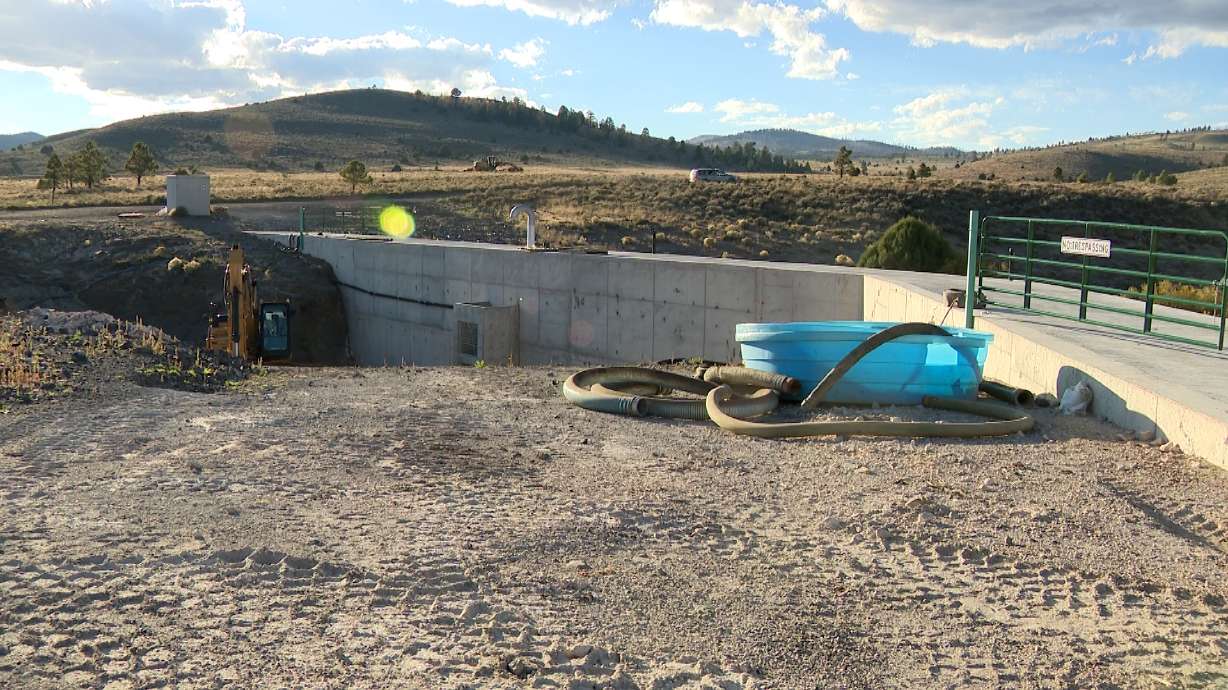 The new Panguitch Lake Dam is pictured. Nearly two and a half years after cracks in the Panguitch Lake Dam prompted fears of a failure and warnings for people downstream to prepare to evacuate, a new dam is now in place.