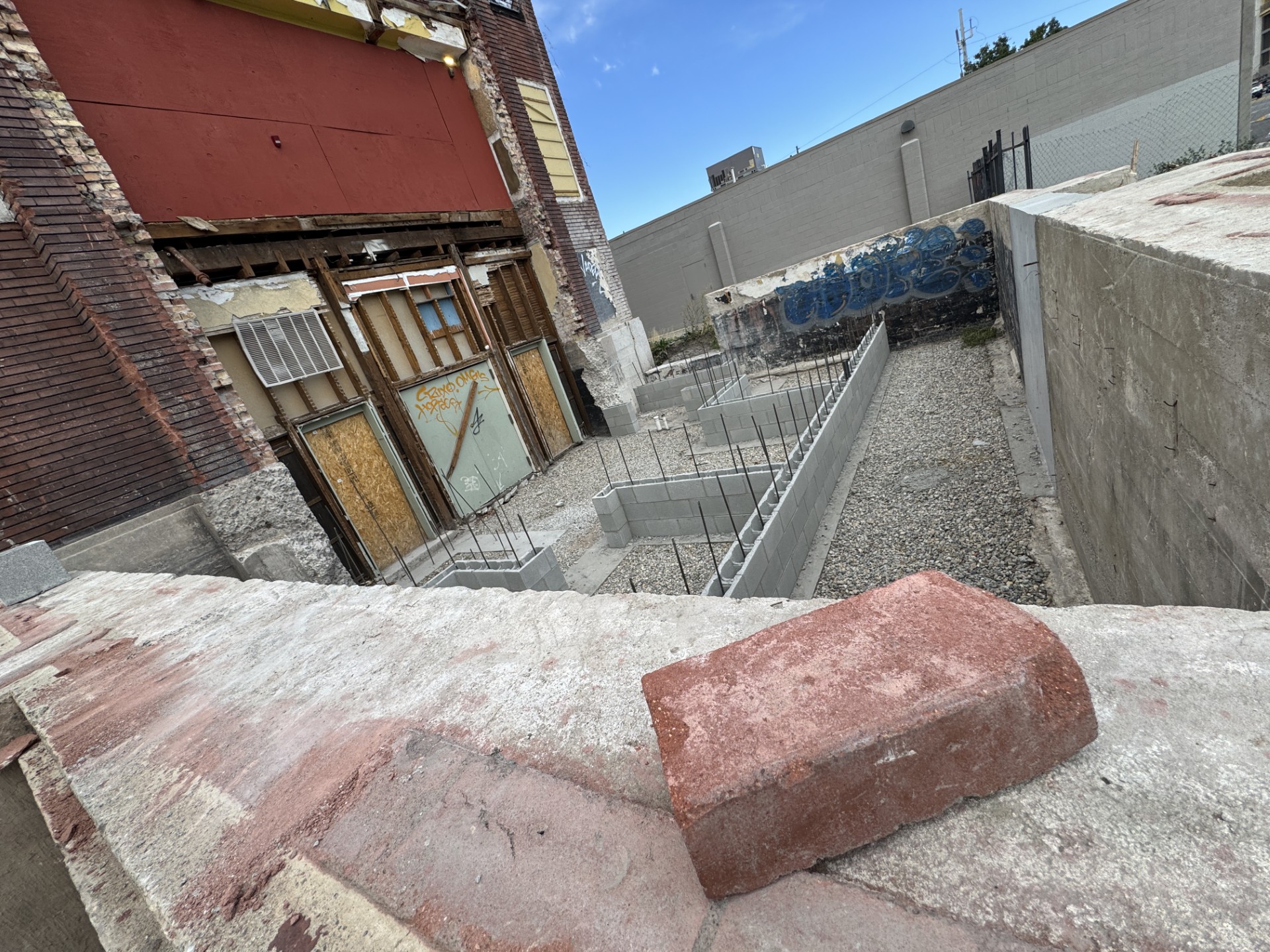 A project to restore the historic Fifth Ward meetinghouse was taking shape on Tuesday.