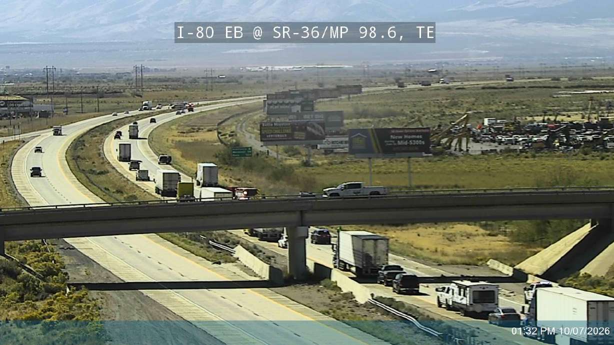 A crash on westbound I-80 in Tooele caused heavy delays on Wednesday, Oct. 7, 2026. A passenger in one semi was taken to the hospital in critical condition.