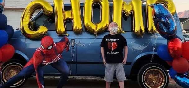 Heart transplant recipient comes home to neighborhood parade