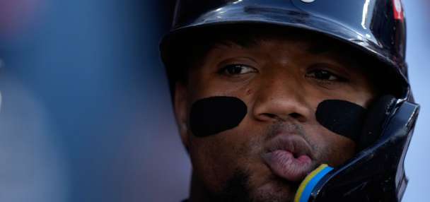Ronald Acuña Jr. fights back tears after the Braves' Division Series elimination by the Dodgers