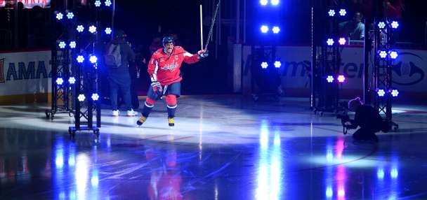 Ovechkin's sons introduce him before Washington's home opener, and the Capitals top Pittsburgh 5-3