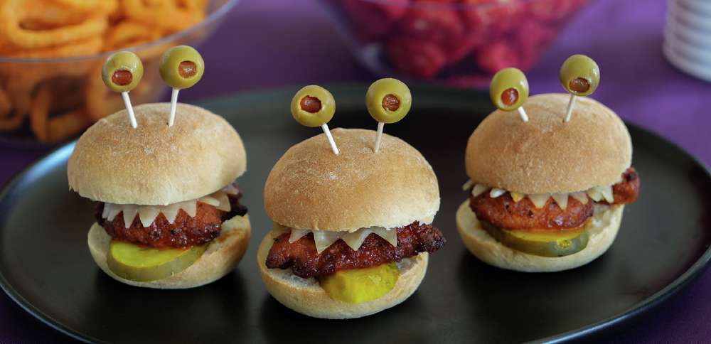 Complete the Halloween party spread with Hot Chicken Monster Sliders